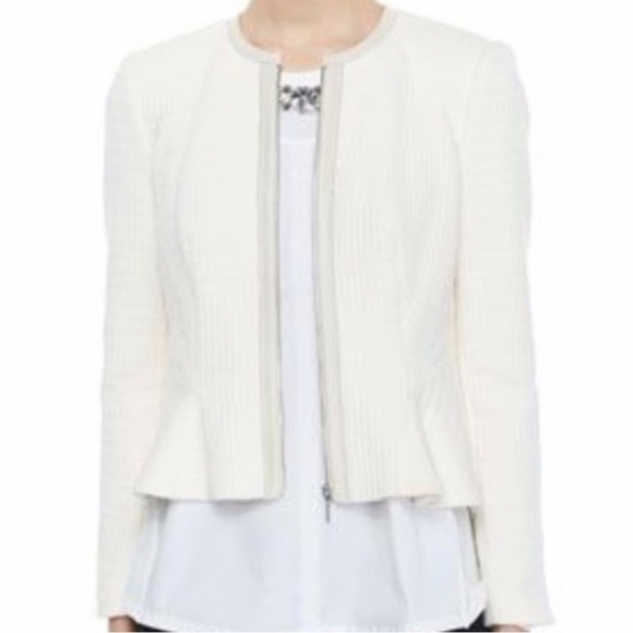 Rebecca Taylor Double Face Jersey Jacket in Cream - Picture 2 of 16